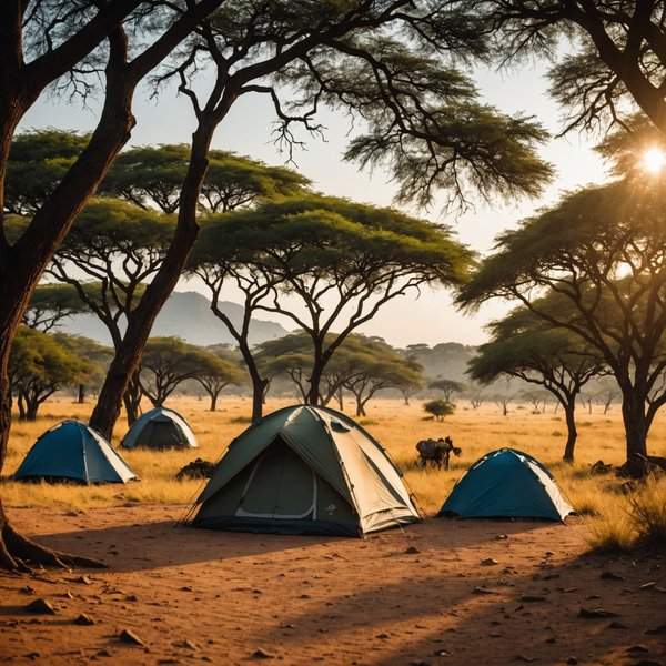 Quels sont les conseils pour camper en toute sécurité en région de savane pendant la saison sèche?